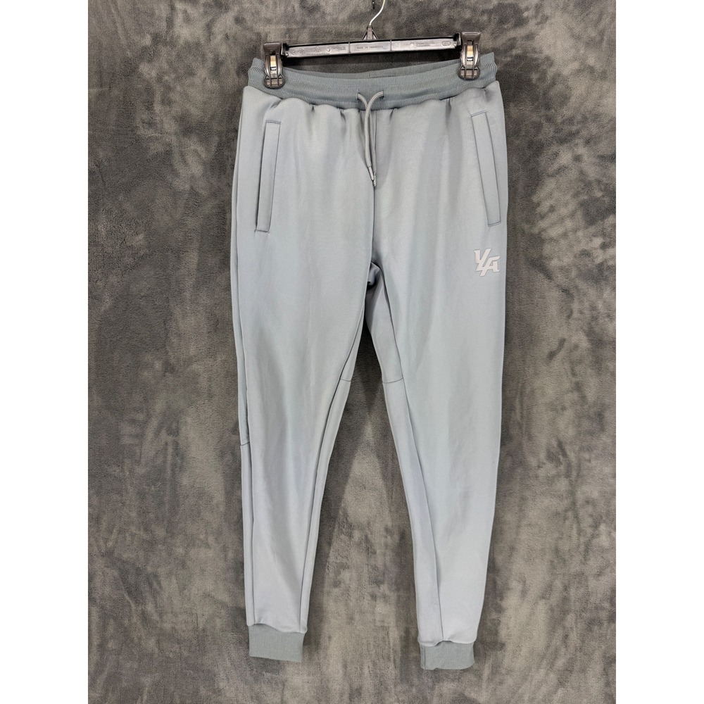 YoungLA Mens Joggers Light Gray Athletic‎ Sweatpants Tapered Medium YLA Logo